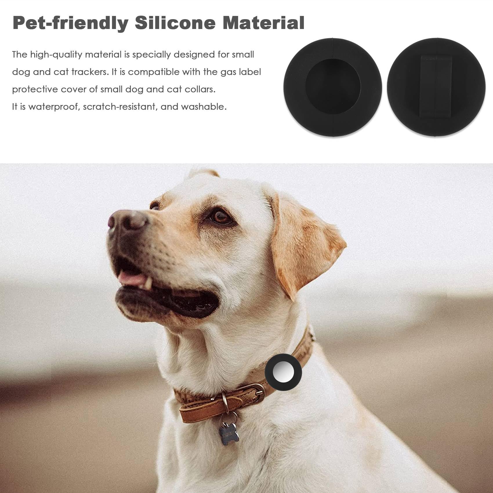 Support de Collier de Chat, pour Support de Collier de Chat Air Tag Compatible avec Le Traqueur GPS, Lot de 2 Housses de Protection Noir