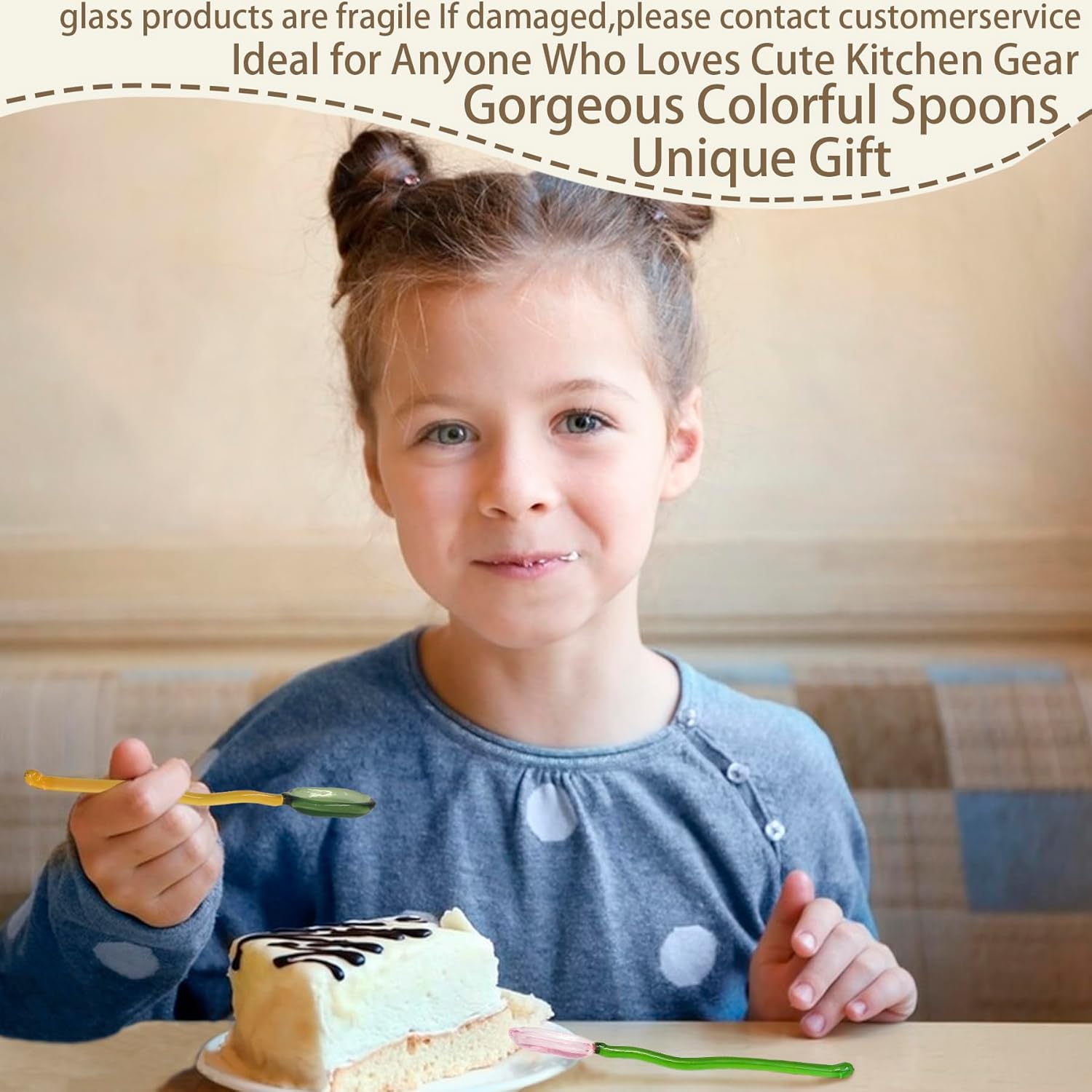 4Pcs Colorful Clear Curved Glass Coffee Stirring Spoons (6.3") - Artful Mixing Stick for Cocktails, Tea, Sugar, Milkshake,Salt & Desserts-Durable Kitchen Tool Different Cute Colors - Image 5