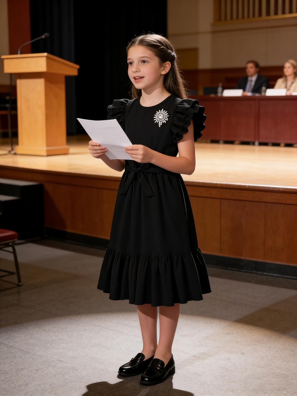 Girls Dresses Double Layer Ruffle Sleeve Dress Casual Summer Elegant A-Line Flowy Dresses 6-14 Years - Image 3