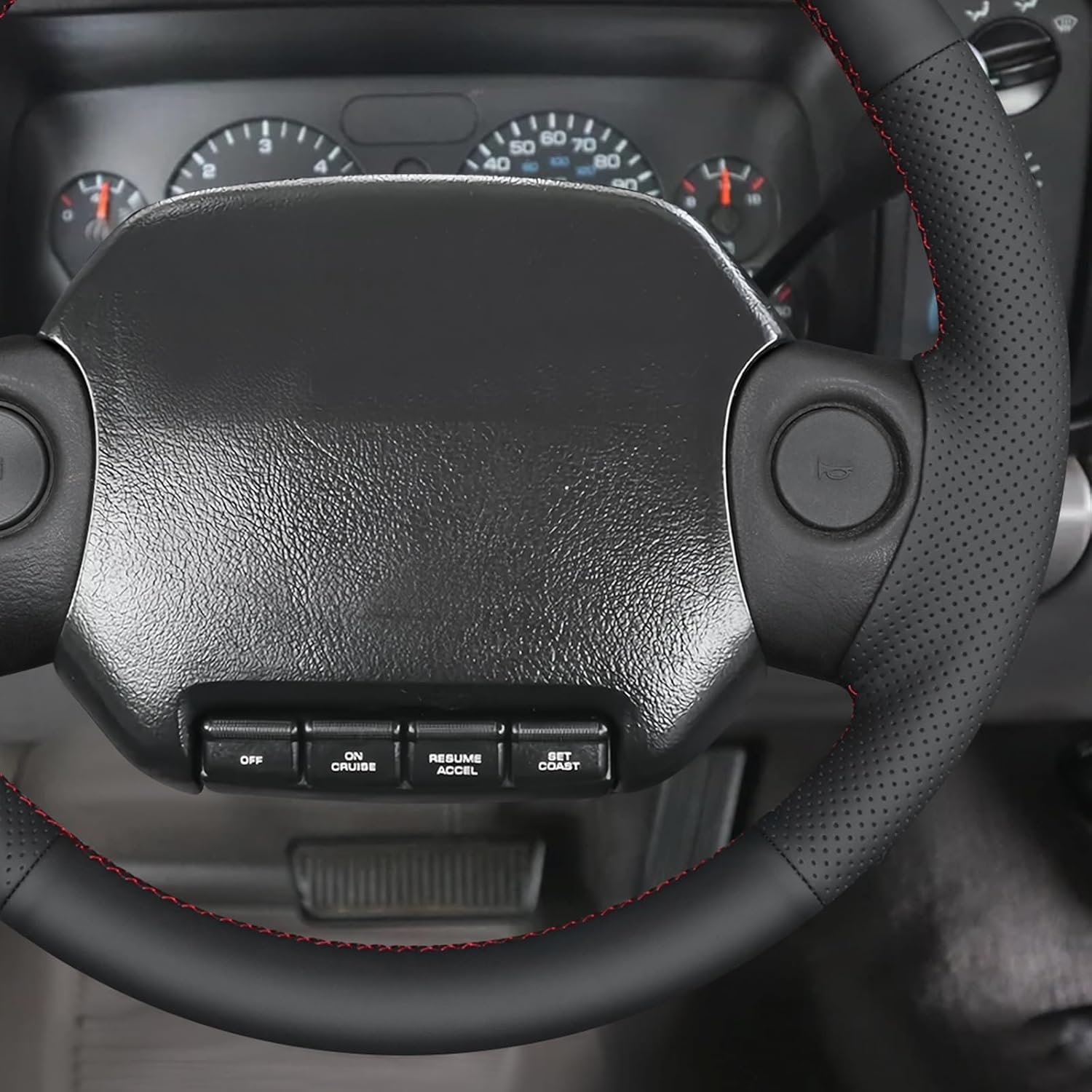 MEWANT Hand-Stitched Steering Wheel Cover for Dodge RAM 1500 2500 3500 Dakota 1994-1997, DIY Custom Fit Steering Wheel Wrap for Dodge RAM