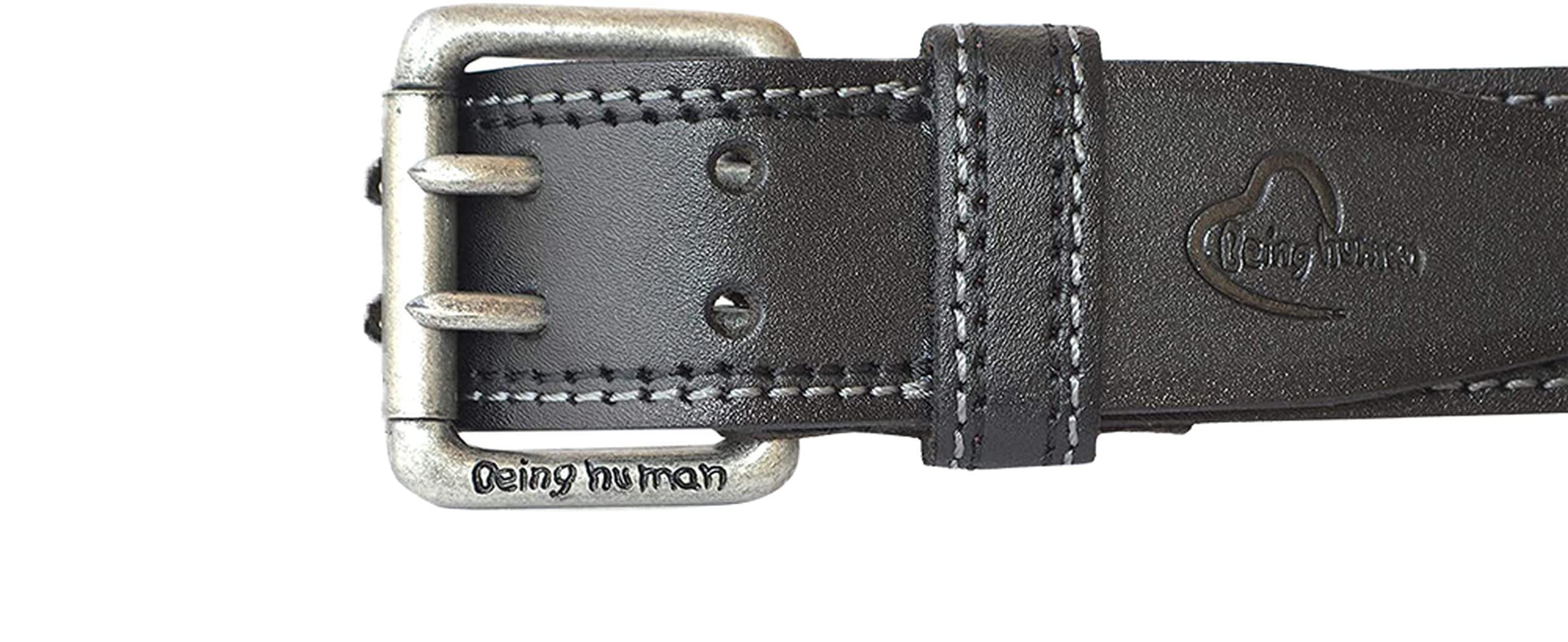 Being Human Black Leather Belt For Men