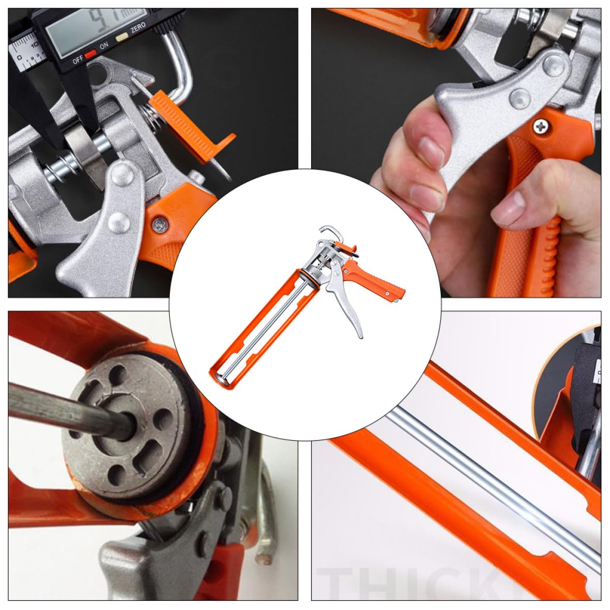 Manuelle Rotationsklebepistole aus Aluminiumlegierung und Eisen mit Stabilem Kleberauftrag und Bequemer Bedienung für Glas Kleber Reparatur und Dichtungswerkzeug
