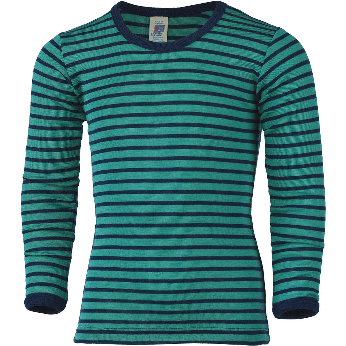 Engel Maglietta Intima per Bambini Merino, 70% Lana Merino (Biologica), 30% Seta (Blu Marino/Turchese, 7-8 Anni)