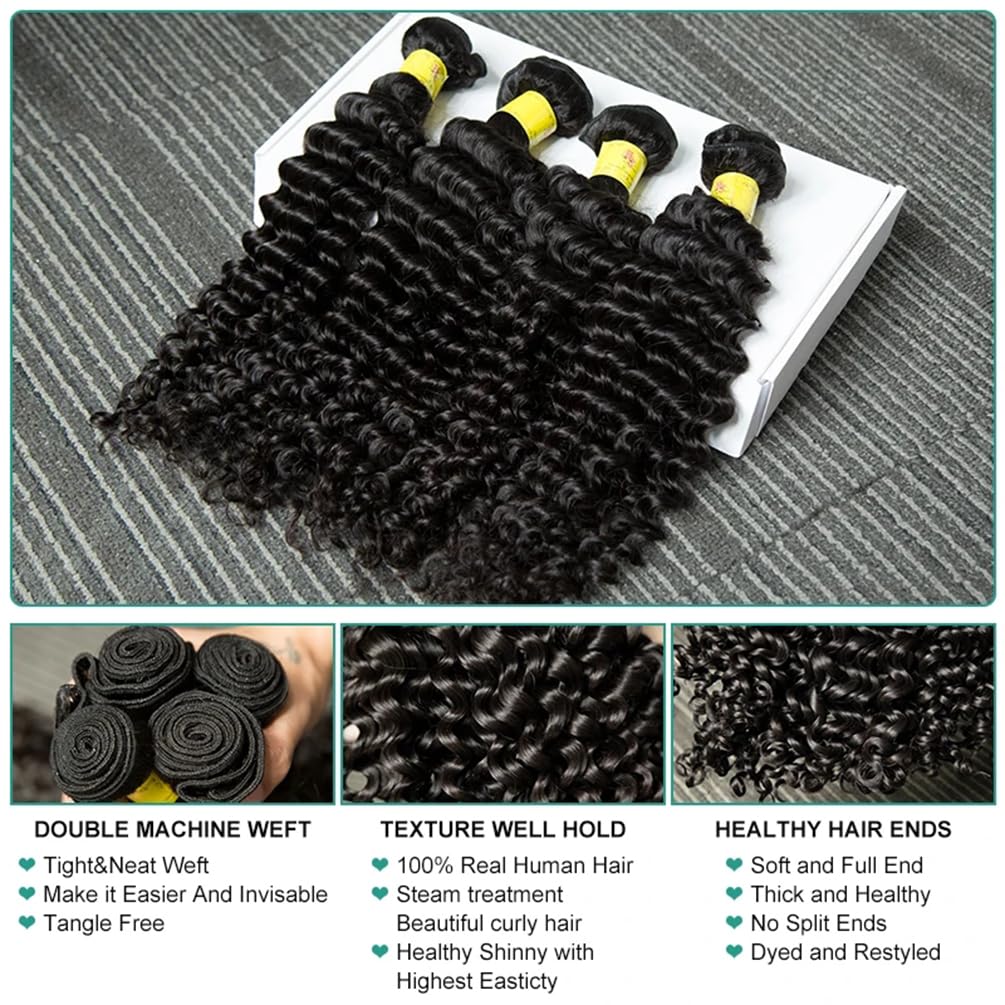 Amazon.com : Human Hair Bundles Water Wave Brazilian Virgin  display picture 1