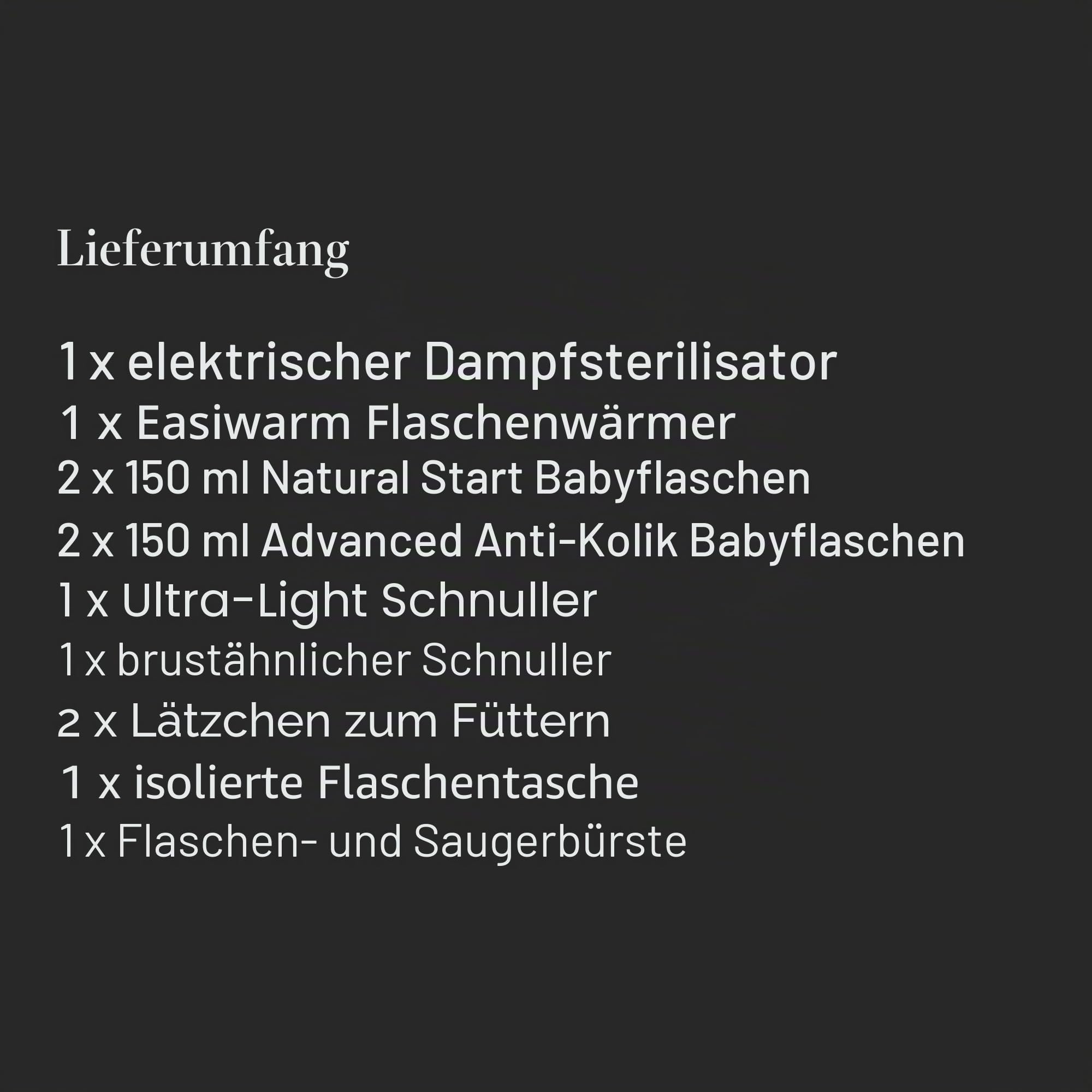 Tommee Tippee Komplettes Fütterungsset, elektrischer Dampfsterilisator mit isolierter Flaschentasche, Babyflaschen für Neugeborene und Easiwarm Flaschenwärmer, Schwarz