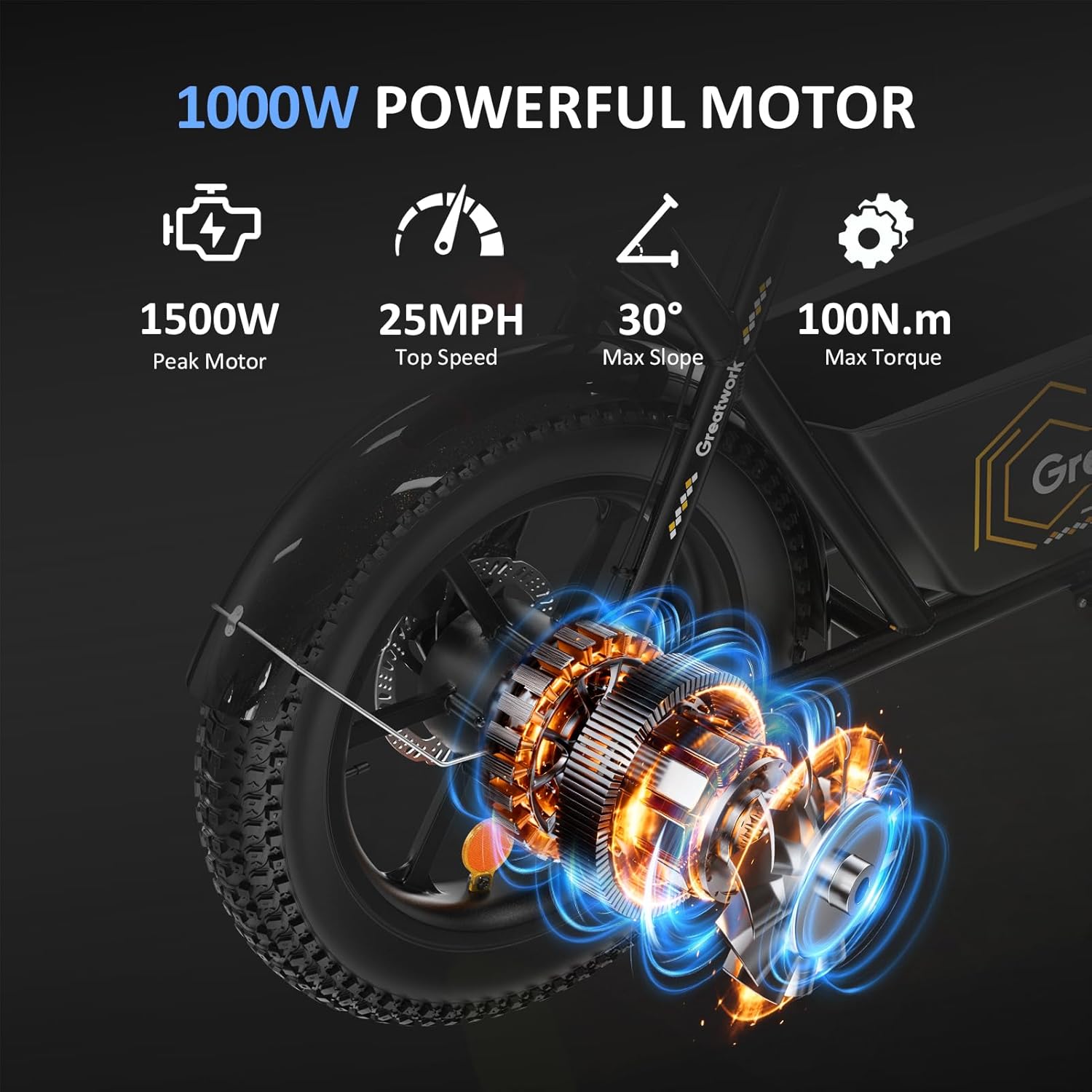 GREATWORK Peak 1500W Electric Scooter with Seat, 720Wh Removable Battery, 45 Miles Max Range, 25MPH Top Speed, 16x3.0 Fat Tire Motorcycle Style E Scooter for Adults with Basket for Pet s& Cargo