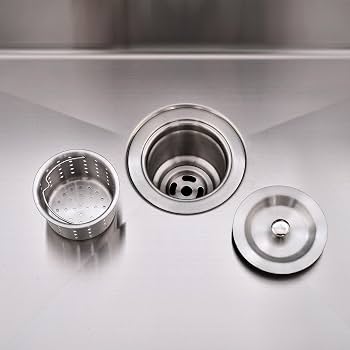 IKEBANA 25x22 Inch Brushed Nickel Kitchen Sink Drop in, 16 Gauge