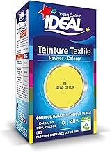 IDEAL - Liquid Fabric Dye Mini 02 Lemon - 40ml + 1 Dose of Fixative 50g - Long-Lasting Textile Dye - Cotton, Linen, Silk, Viscose - Effective from 40°C - Made in France