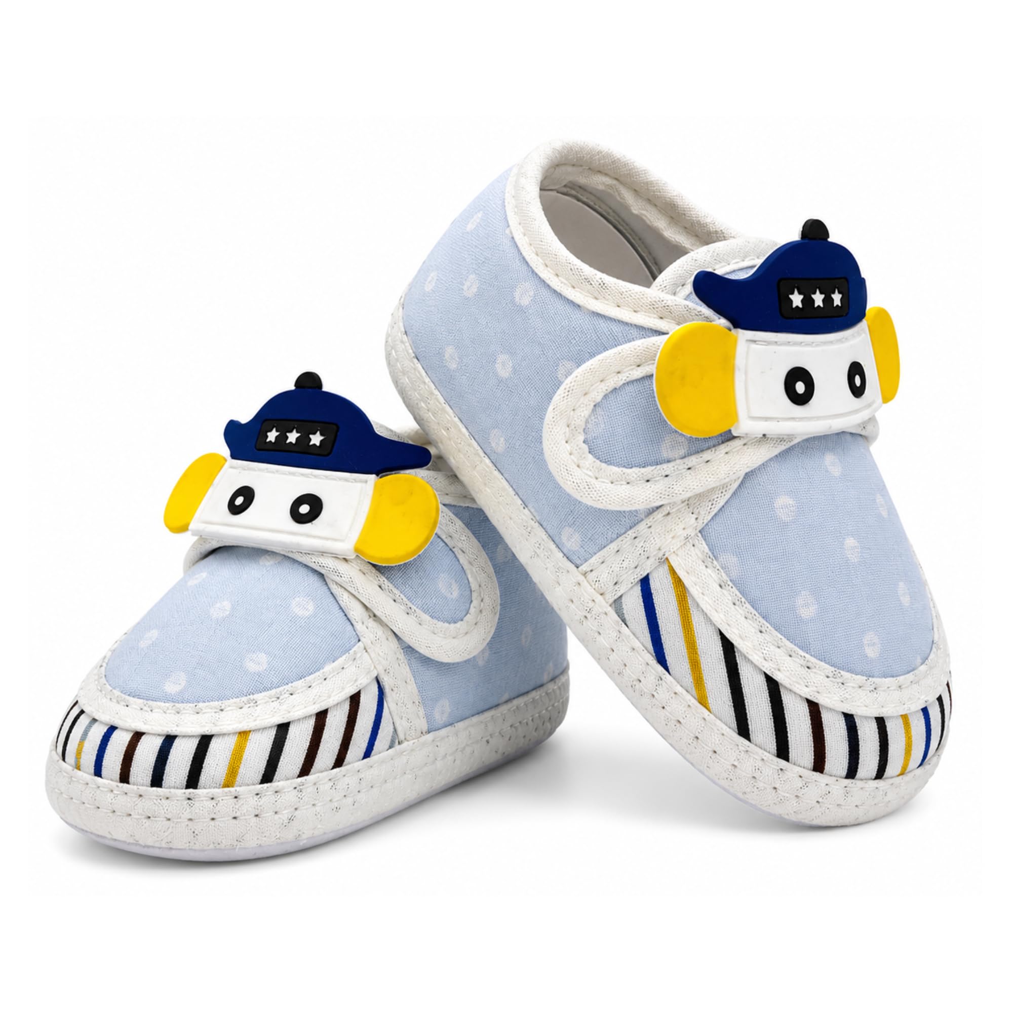 Cotton Baby Booties for 6-12 Months | Unisex First Walking Shoes with Anti-Skid Sole & Velcro Closure | Soft, Lightweight & Breathable | Cute Cartoon Design-image-41