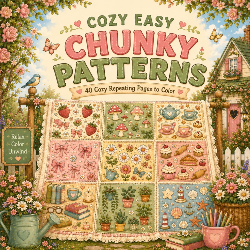 Cozy Easy Patterns: Bold & Simple Cozy Patterns for Relaxing Coloring Fun