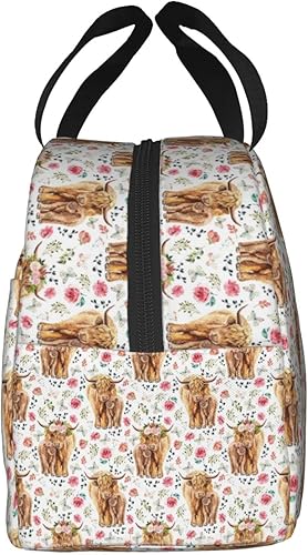 Miniatura 4 de Zisqerts Highland Cow - Lonchera térmica reutilizable para adolescentes, niñas, mujeres, hombres, escuela, picnic, oficina, trabajo