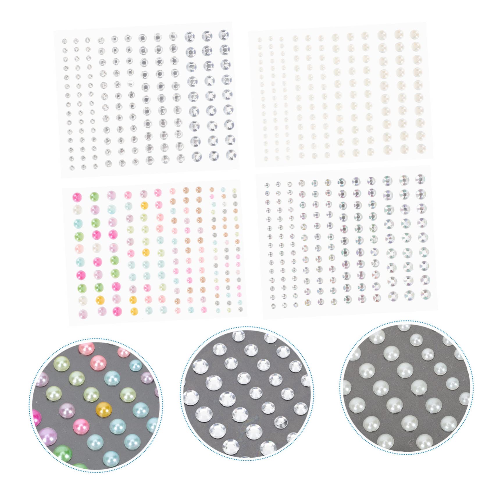 FRCOLOR 5 Set Di Adesivi Per Gioielli Adesivi Per Il Viso Per Gioielli Per Il Corpo Con Strass Per Unghie Viso Trucco 4 Fogli * 5