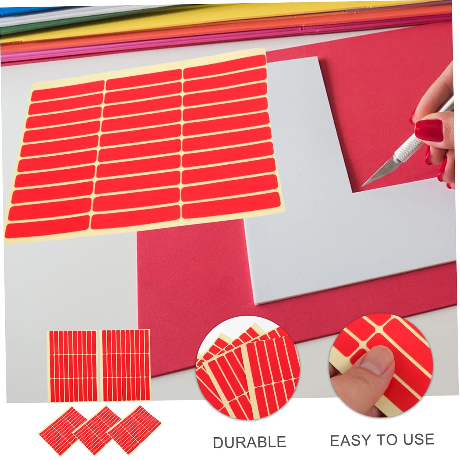 Ipetboom 5sheets Double-sided Nail Display Tape for Art Strong Adhesive for Easy Mounting Walls and More for Nail Art and Beginners
