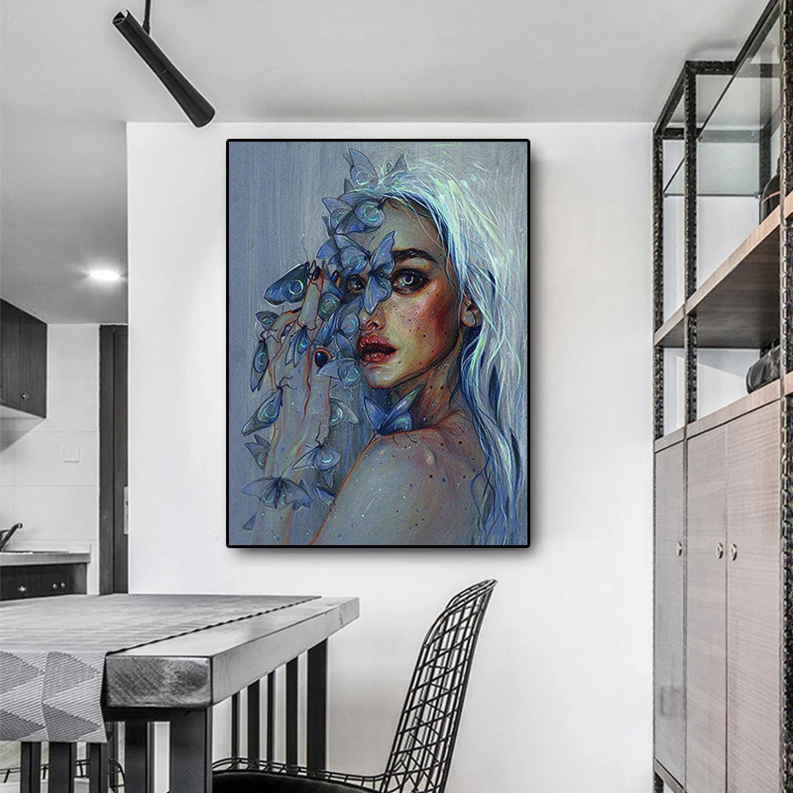 絵画　アート　インテリア　シュルレアリスム　抽象画　テクスチャー Amazon.co.jp: 象は木の枝に座る現代アートキャンバスポスターと