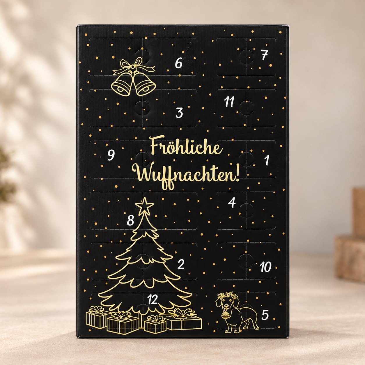 XXL Adventskalender für Hunde, 24 Verschiedene Überraschungen aus 100% Fleisch ohne Zusätze, Snacks, Kauartikel und Leckerlies