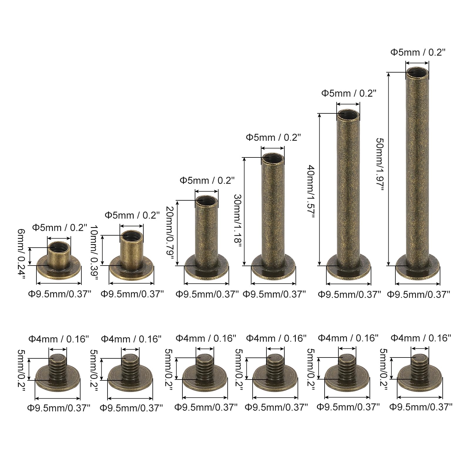 PATIKIL 120Pcs Chicago Screws - Image 2
