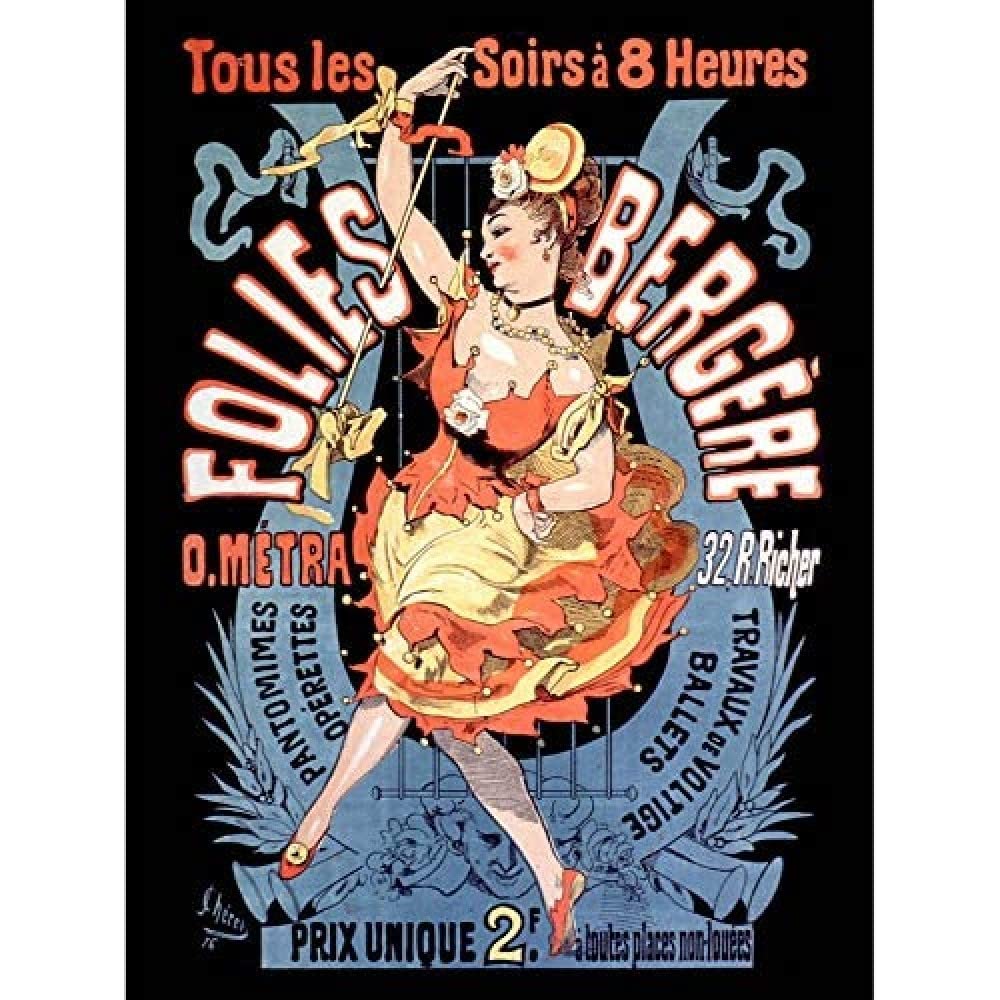 Artery8 Cheret Folies Bergere Performance Show Advert Art Print Canvas Premium Wall Decor Poster Mural