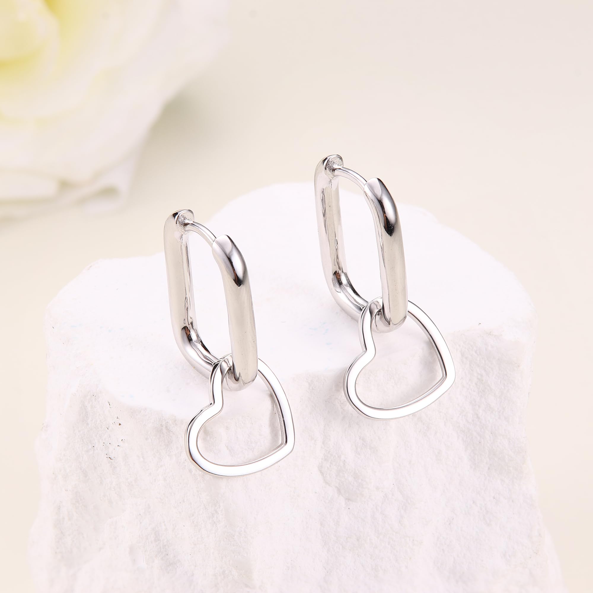 Orecchini a Cerchio in Argento per Donne Ragazze Ape Ciondola Cerchio Pendenti Ipoallergenico Goccia Huggie Piccola Piccola Stella Cuore Dormiente Orecchini Carini per Donne