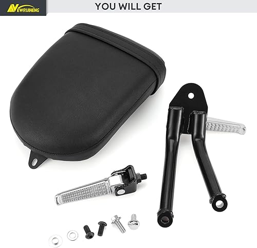 Miniatura 7 de Kit de asiento de pasajero de motocicleta, almohadilla para asiento trasero y reposapiés compatible con Honda CMX 300 CMX 500 Rebel 300500 2017-2021