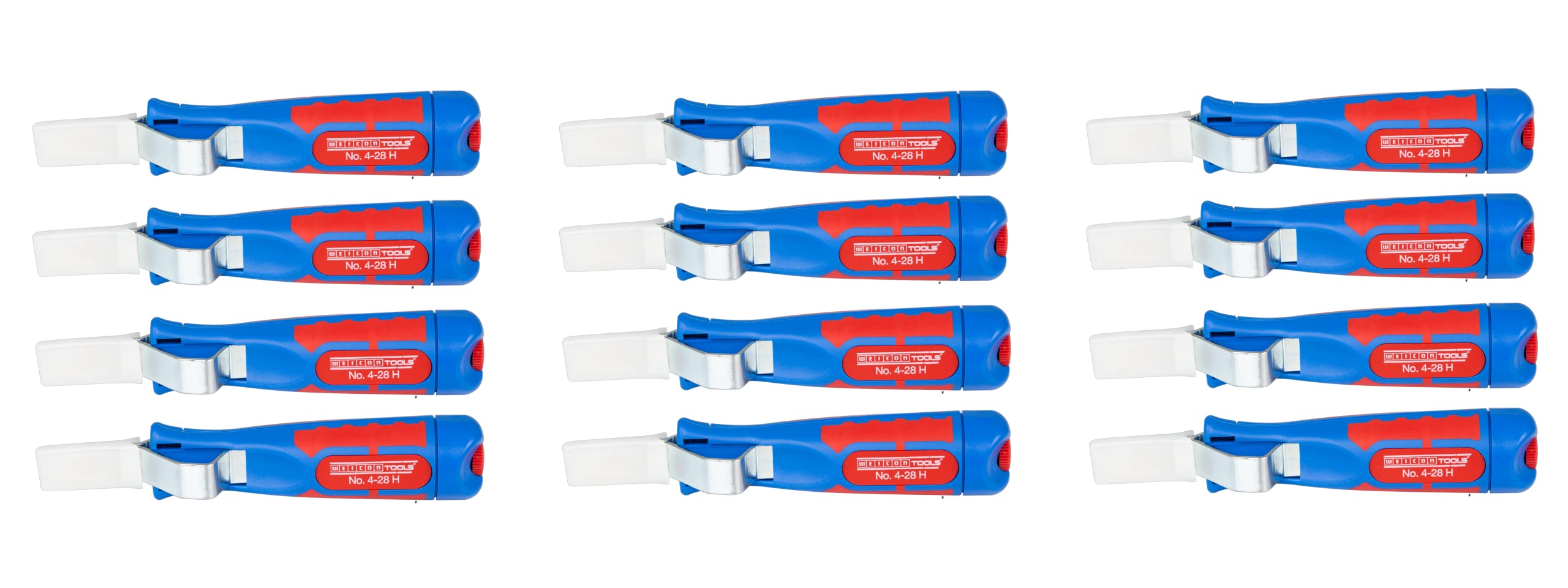 WEICON TOOLS Kabelmesser No. 4-28 H 12er Set/Abisolierbereich 4-28 mm/inkl. Hakenklinge