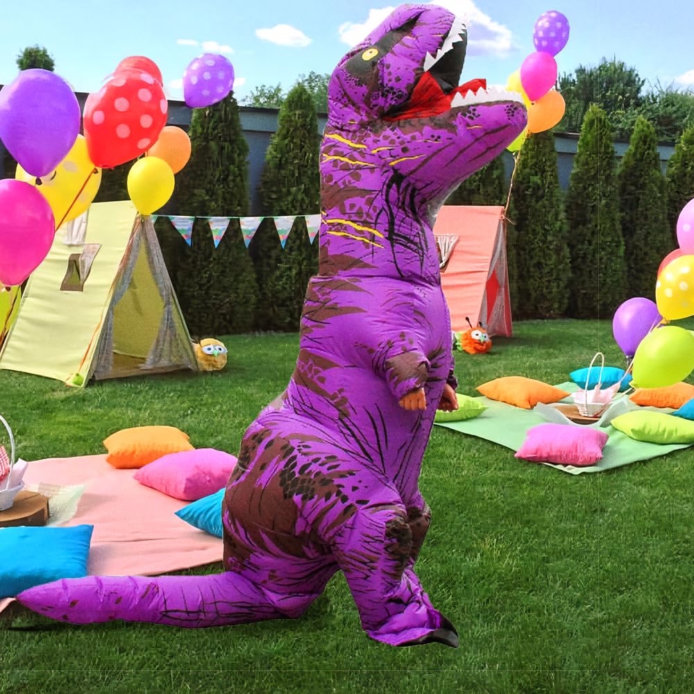Disfraz inflable de dinosaurio para adultos, disfraz de T-Rex de cuerpo completo, disfraz de dinosaurio de Halloween para hombres y mujeres