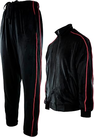 ChoiceApparel Mens Velour Set with Zippered Pockets and Velour Lining