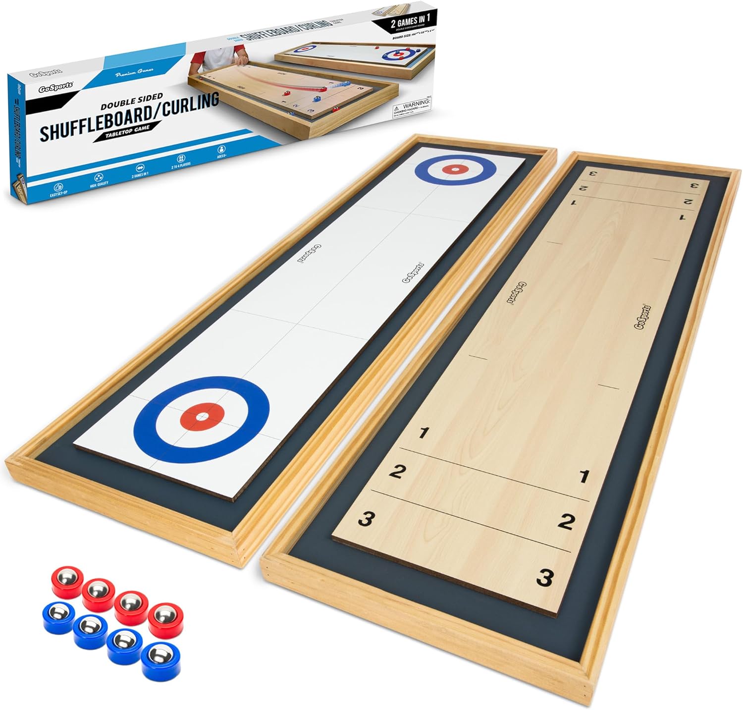 Product image of GoSports Shuffleboard and Curling 2 in 1 Tabletop Board Game