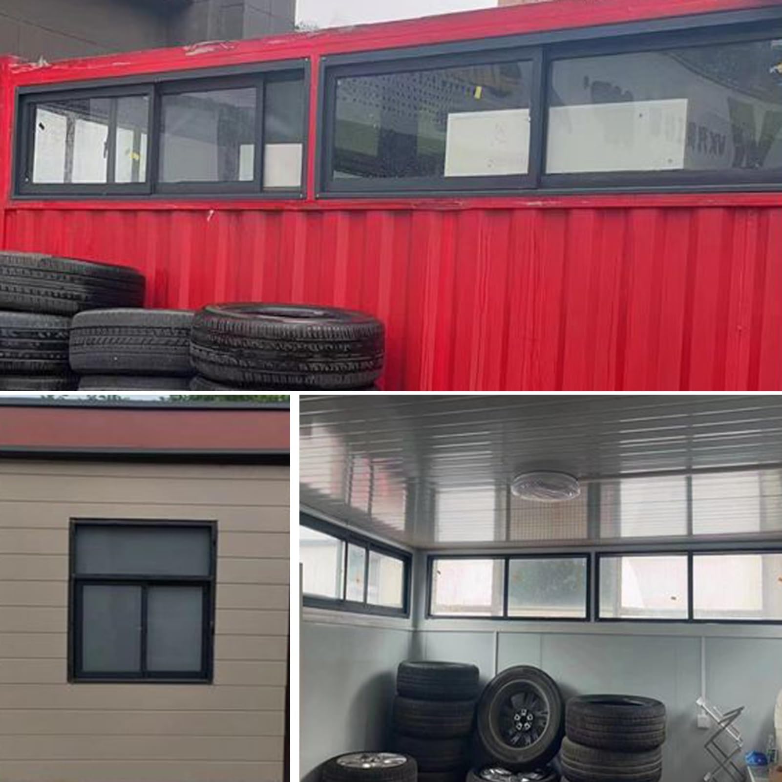 Wewnętrzne poziome okno przesuwne – trwała aluminiowa wentylowana szopa z dachem ze szkła hartowanego i uchwytem blokującym, idealna do użytku domowego