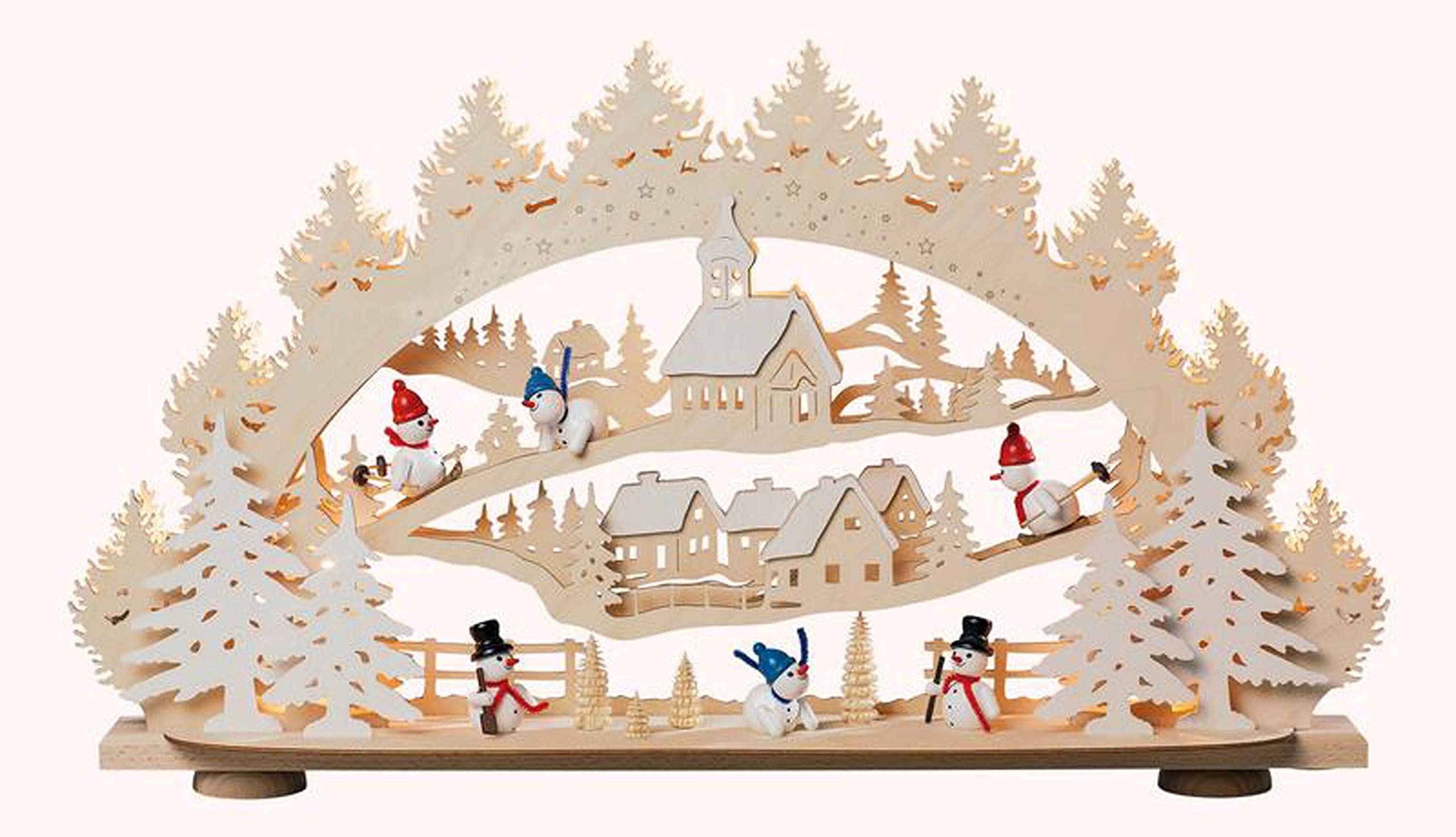 Arche lumineuse 3D Bonhomme de neige pour féerie de Noël