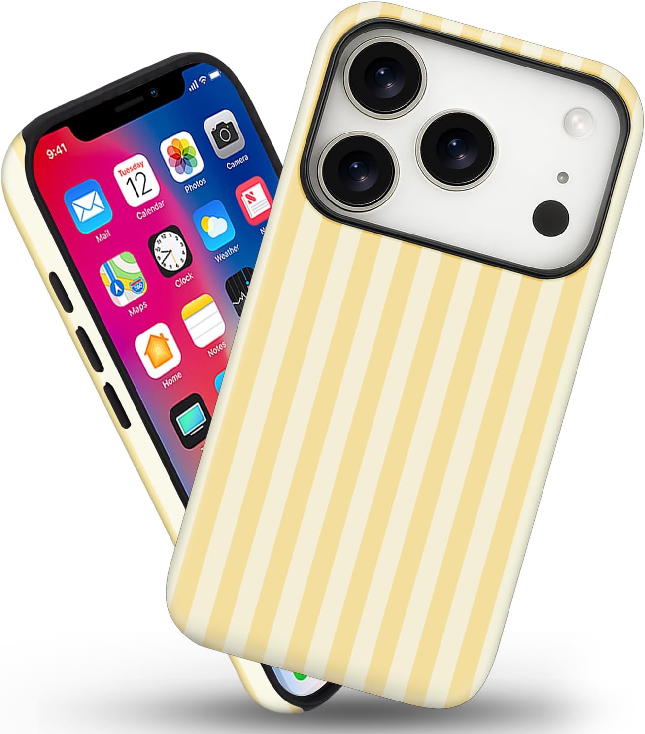 Magnetic for iPhone 17 Pro Max Case Cute Stripes Phone Case, Shockproof Slim TPU and Hard PC Protective Phone Cover Compatible with MagSafe Designed for Women Girls, Pink and White