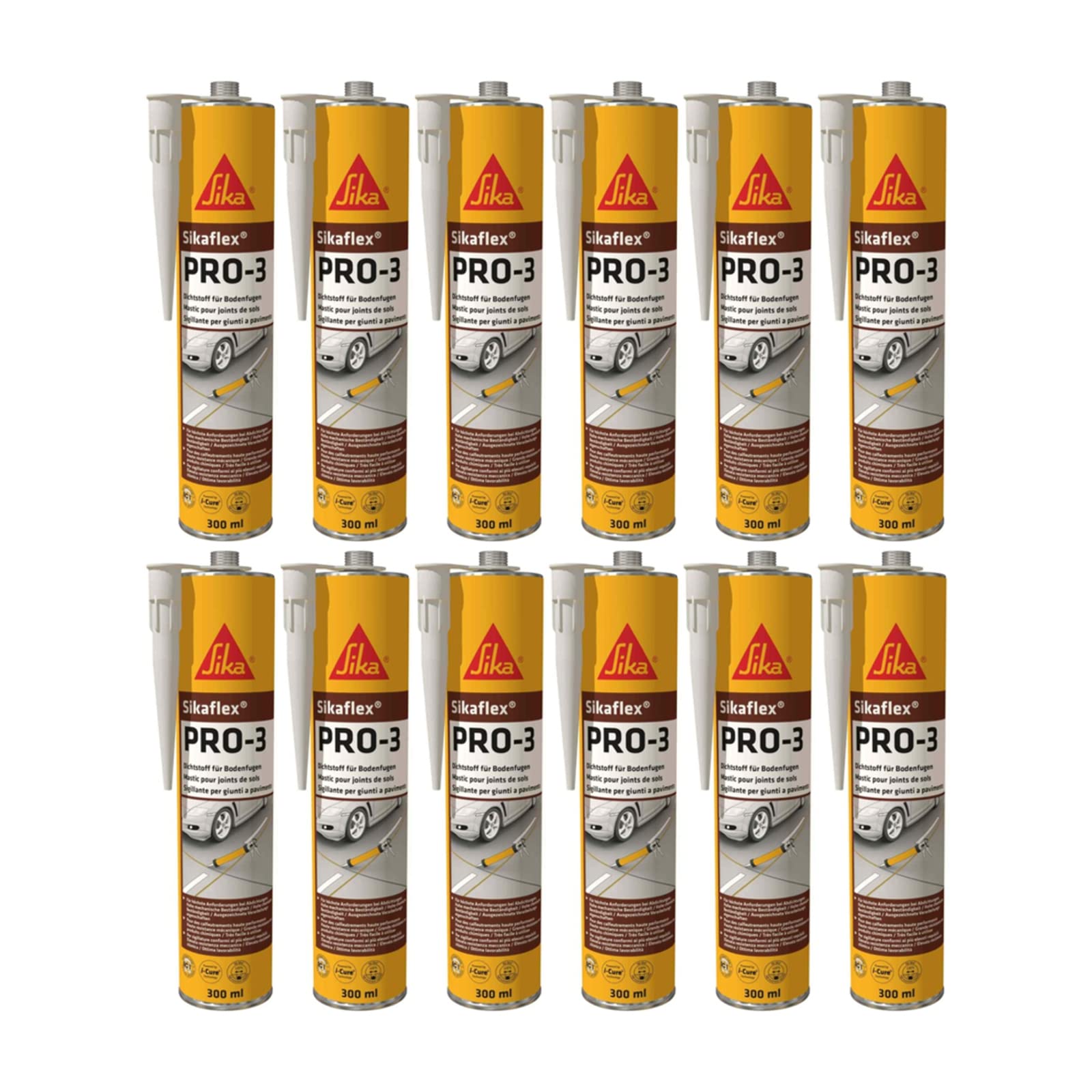 12x Sikaflex PRO 3 1K Polyurethan Dichtstoff 300ml Kartusche Kieselgrau