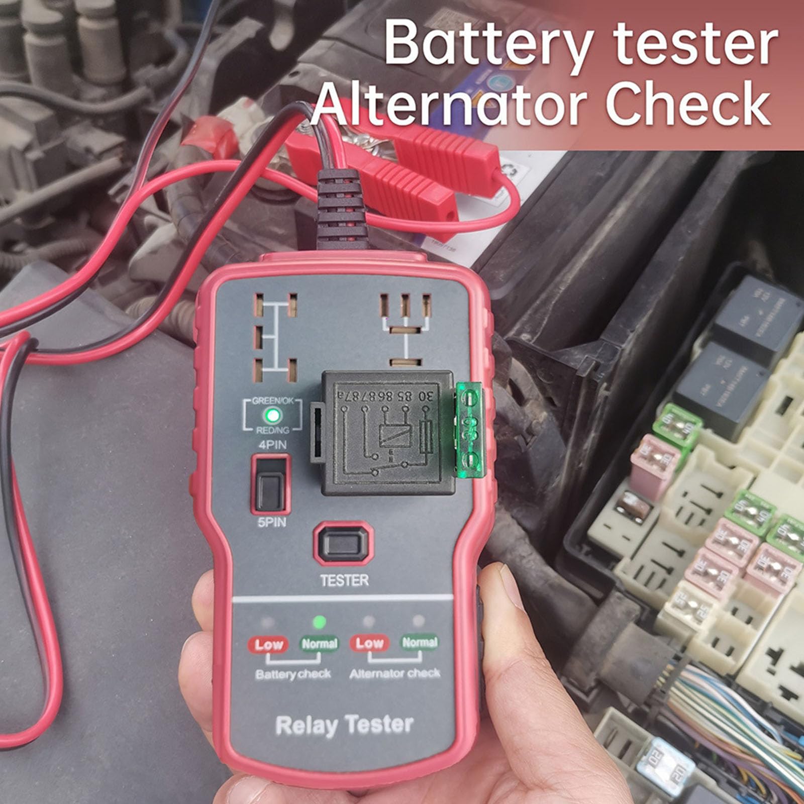 Professional Automotive Relays and Battery Diagnostic Tool Voltages for Quick Fault Detection High Accuracy Tester — view 2