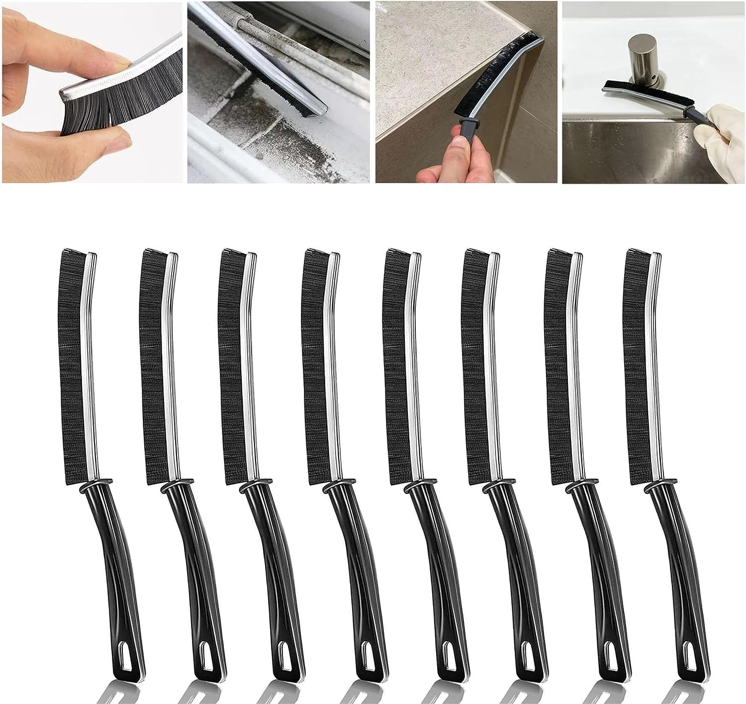 8Pc Multi-Purpose Gap Cleaning Brushes,Window Groove Cleaning Brush, Bathroom Gap Cleaning Brush Suitable for Cleaning Door and Window Tracks, bathrooms, Kitchens, and Tile Corners.