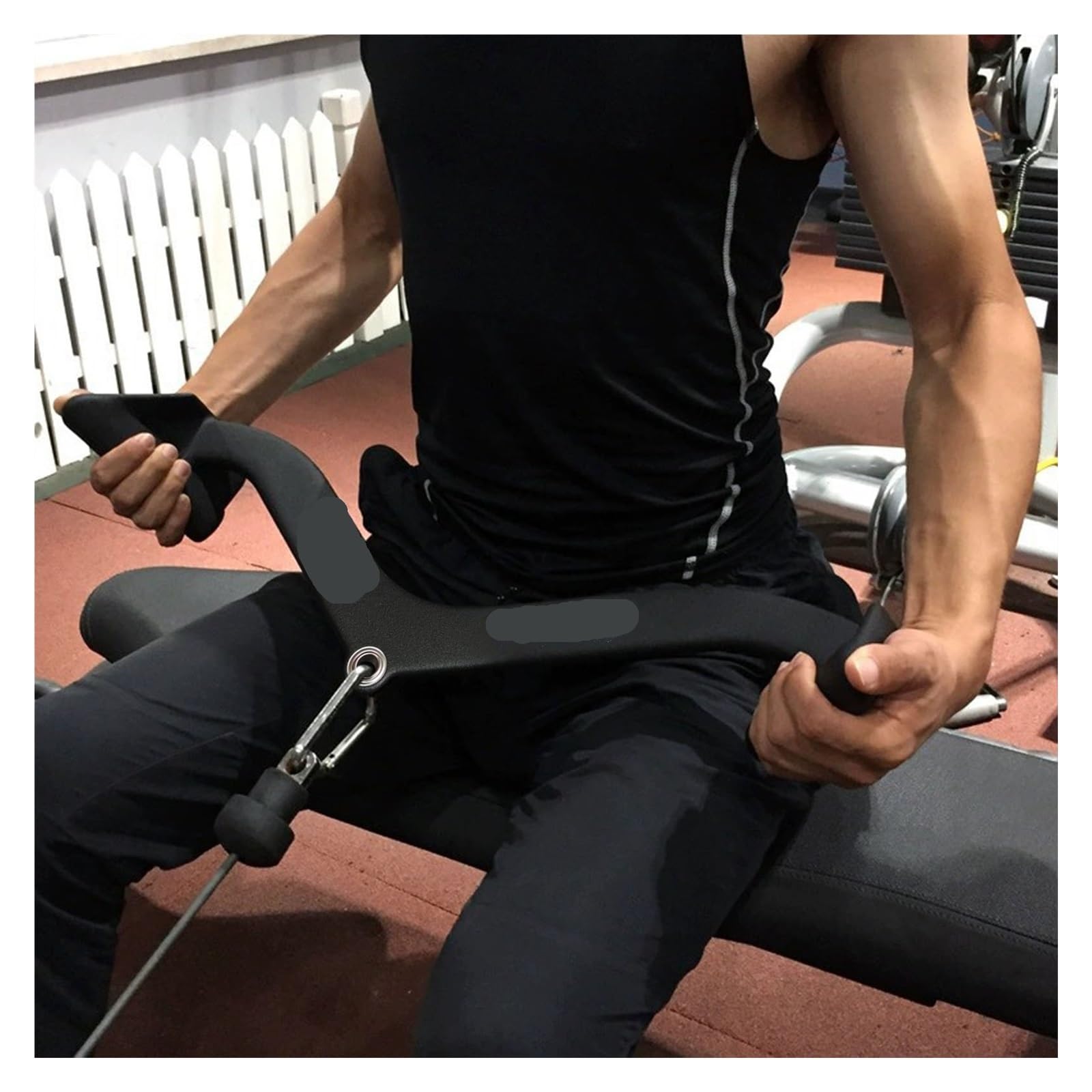 Barra per LAT Pull Down Palestra di casa Fitness LAT Pull Down Maniglia Grip for Allenamento Bicipiti Tricipiti Allenamento Muscolare Posteriore T-Bar V-Bar Row Maniglia Cavo Macchina(BL01)