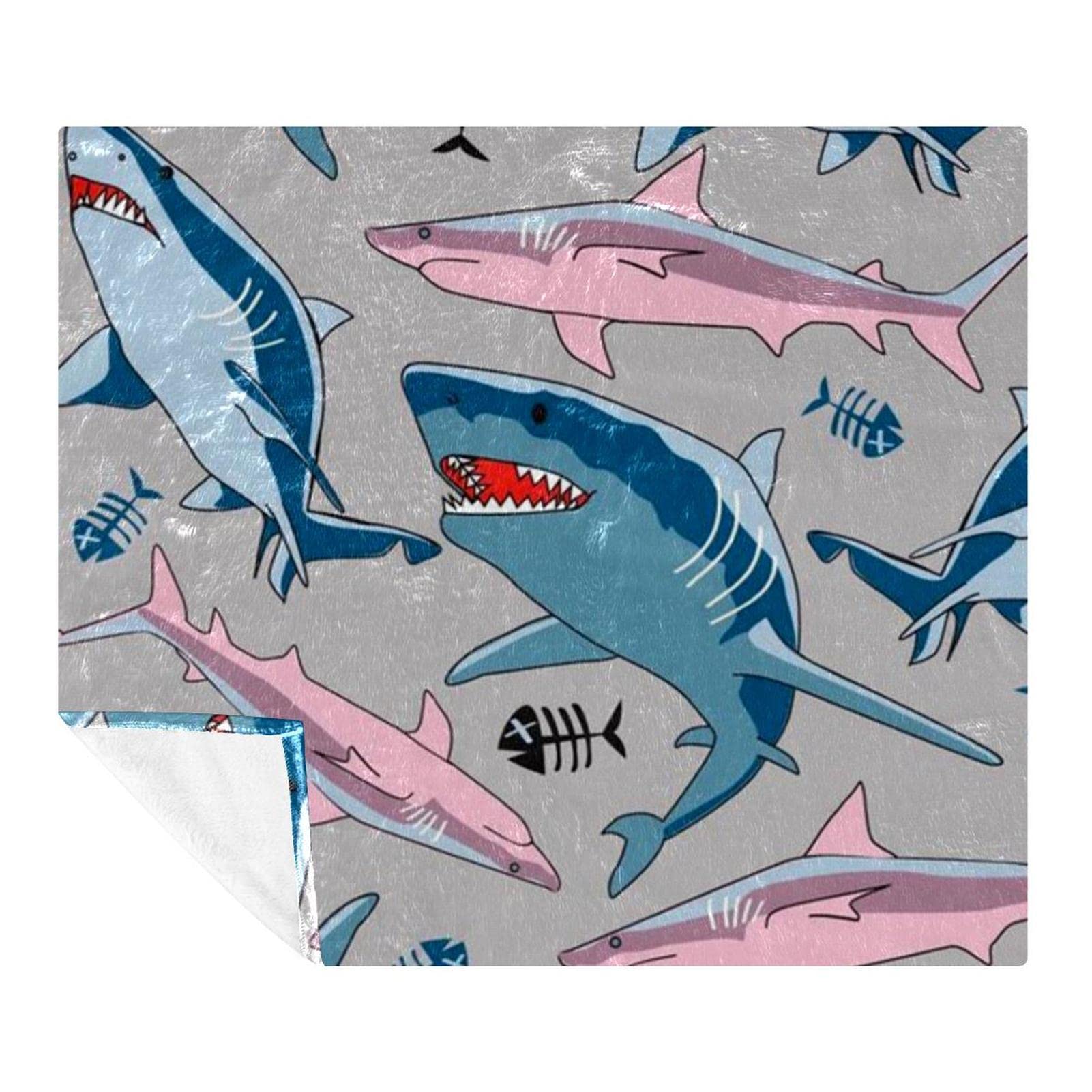 Couverture douce et confortable pour lit et canapé plaid polaire requins anti-froid