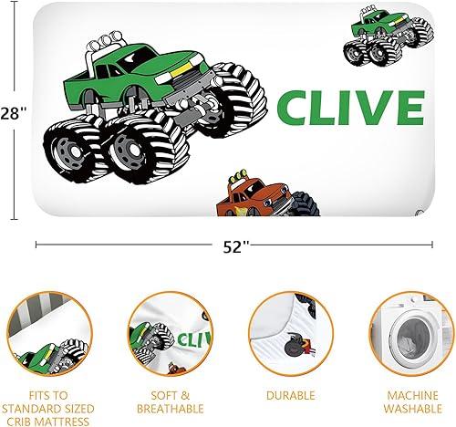 Miniatura 5 de Sábanas personalizadas para cuna de bebé, sábana bajera con nombre personalizado para funda de colchón estándar de cuna, paquete de 2 unidades,