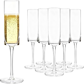 GuanQiao 24-Pack 6oz Plastic Champagne Flutes