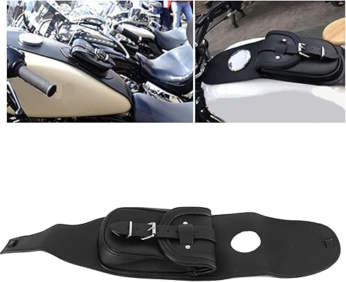 Miniatura 4 de Bolsa de tanque de motocicleta de piel sintética para consola de salpicadero, bolsa central de montaje para silla de montar, riñonera de motocicleta
