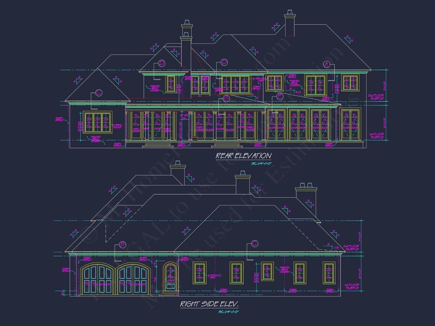 14-1552 HOUSE PLAN - Luxury House Floor Plan with Blueprint Designs & Features