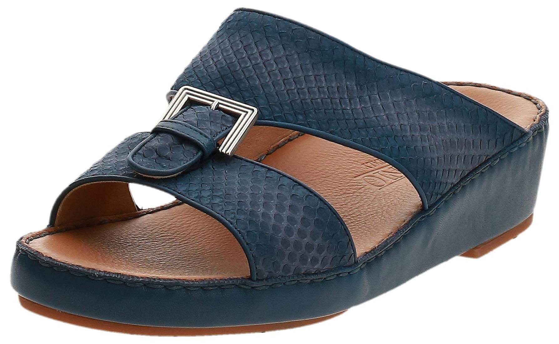 ANTONIO Men's Python Luxury Arabic Sandals, Sky Blue