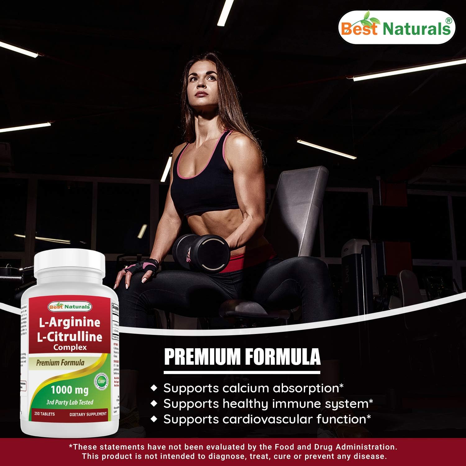 Best Naturals L-Arginine L-Citruline Complex Tablets, 250 Count : Health & Household