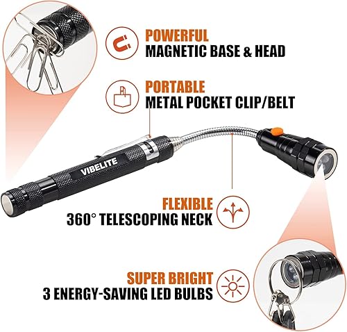 Miniatura 3 de Herramienta magnética de recogida y bolígrafo multiherramienta 6 en 1 con lápiz capacitivo para pantalla táctil, reglas, nivel de burbuja, cabeza