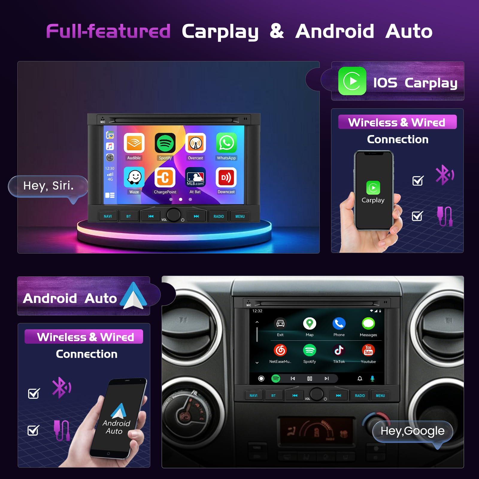Autoradio per Peugeot 3008 5008 Citroen Partner Berlingo 4+64GB 7''