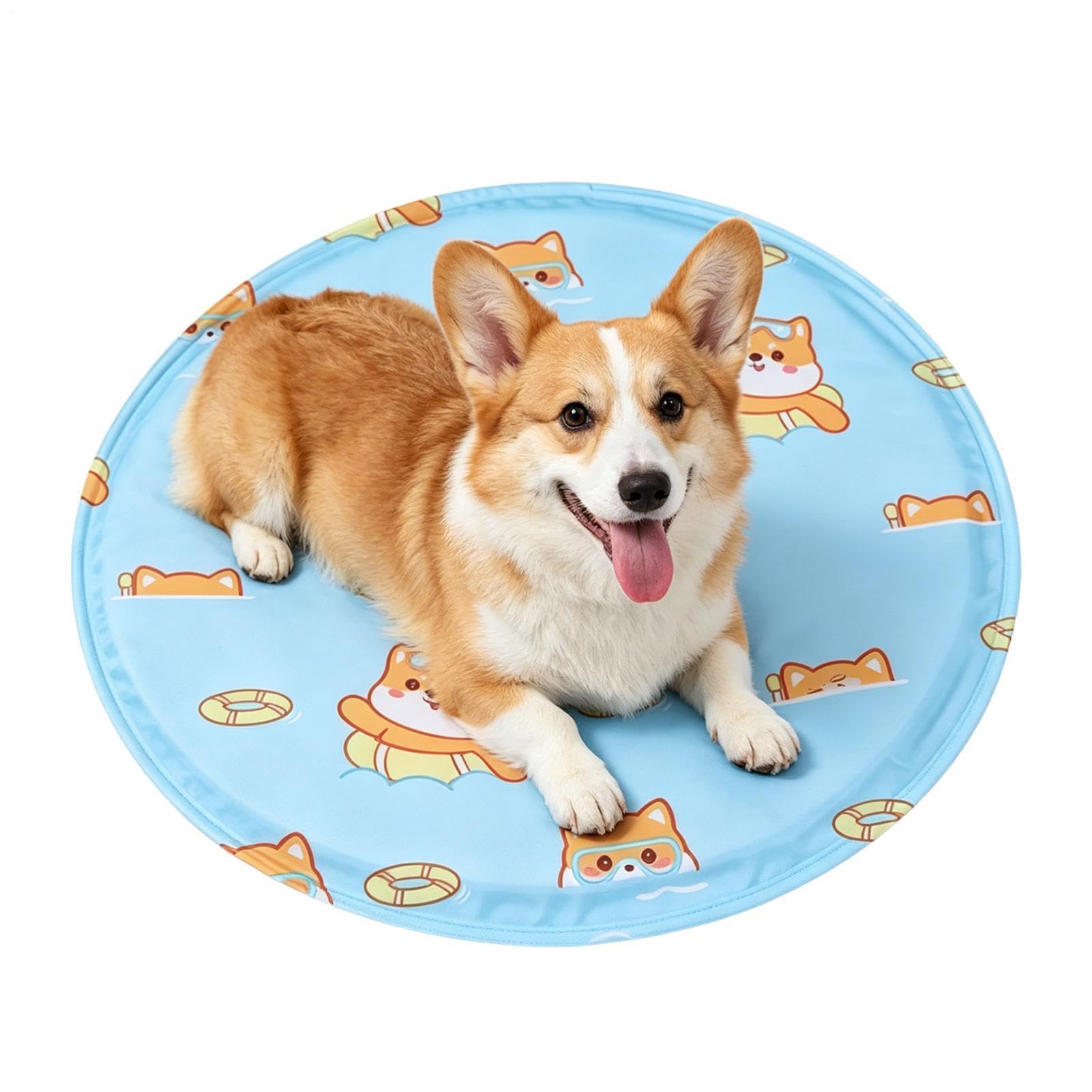 Tapis rafraîchissant pour animaux de compagnie en gel bleu pliable et réutilisable