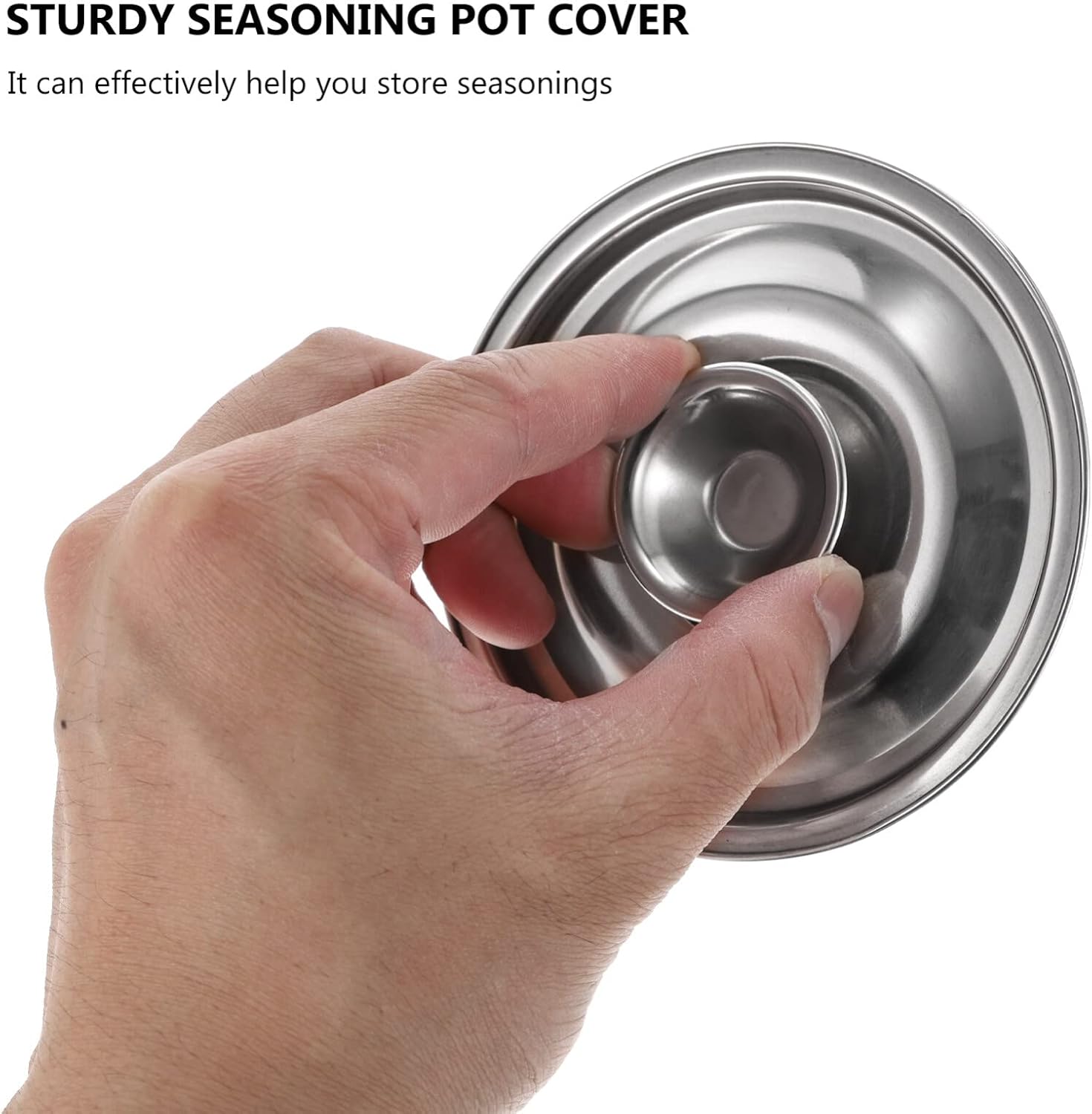 DOITOOL Milk Pot Lid Stainless Steel Cover Bowl- 3.9in Universal Lid for Pots Small- Mini Pan Bowl Covers Reusable with Handle in Ring for and Pans Mini Cooking Cover