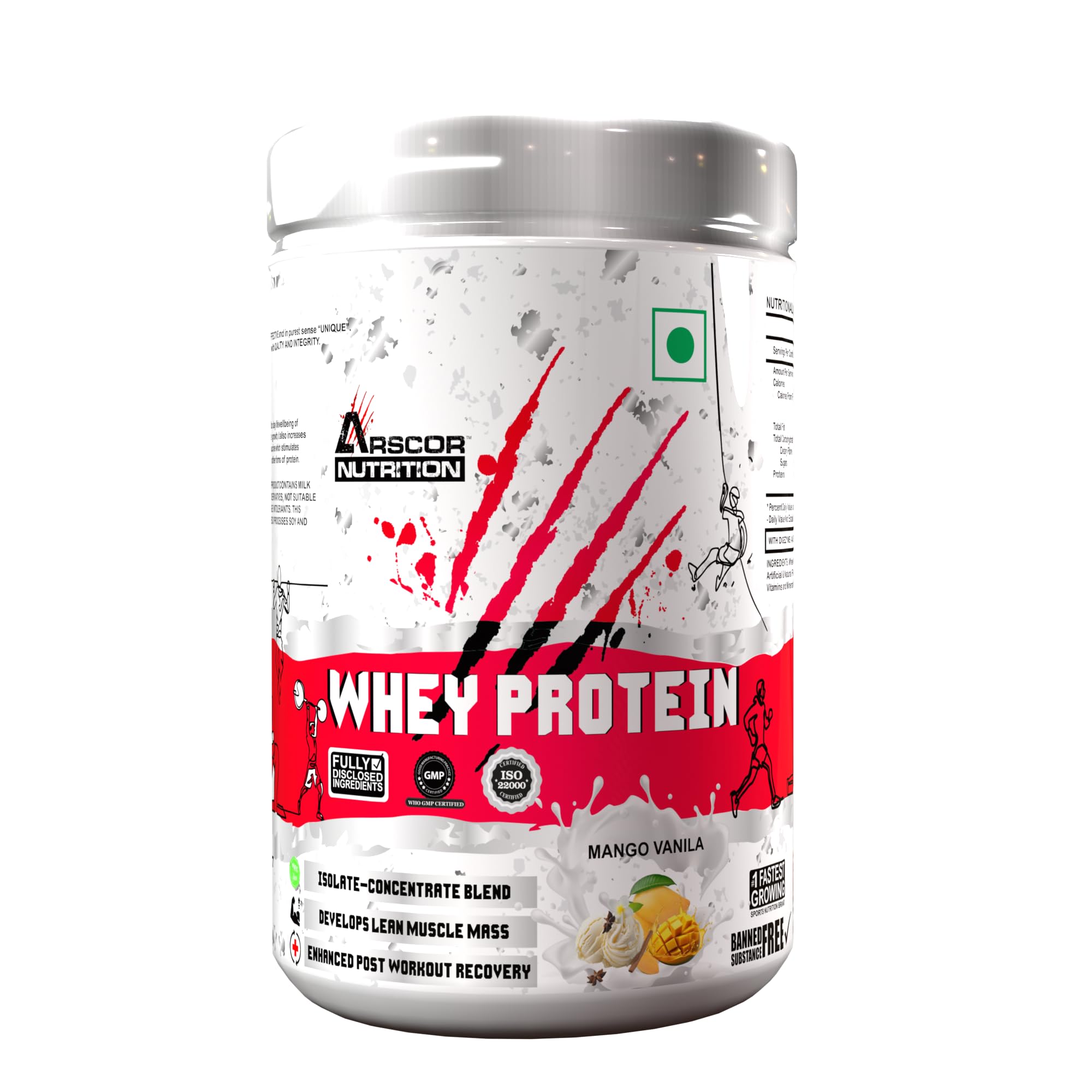 Whey Protein 1kg – 24g Pure Protein per Serving, Fast-Absorbing Isolate & Concentrate Blend, Low-Carb, Gluten-Free, Builds Lean Muscle, Delicious Flavors (1 Kg, Malai Kulfi)-image-21
