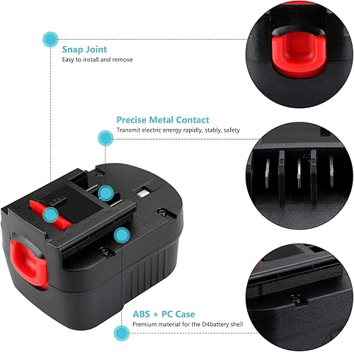 Miniatura 3 de PowerAXIS HPB12-2Pack-12V Ni-CD - Batería de repuesto para Black  Decker HPB12 FS120BX FSB12 FS120B A1712 A12 BD12PSK SS12 BDID1202 XD1200K