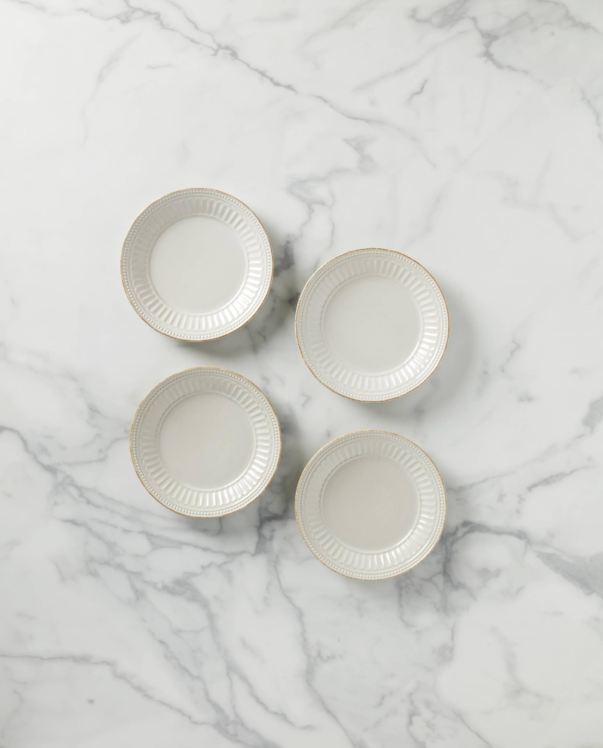 Amazon.com | LENOX 895720 French Perle Groove Dessert Plates, Set