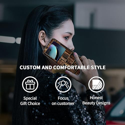 Vista 7 de Funda para Motorola Moto Razr Plus 2023 con protección de pantalla, cubierta trasera de policarbonato duro delgada y ultrafina con patrón de estante