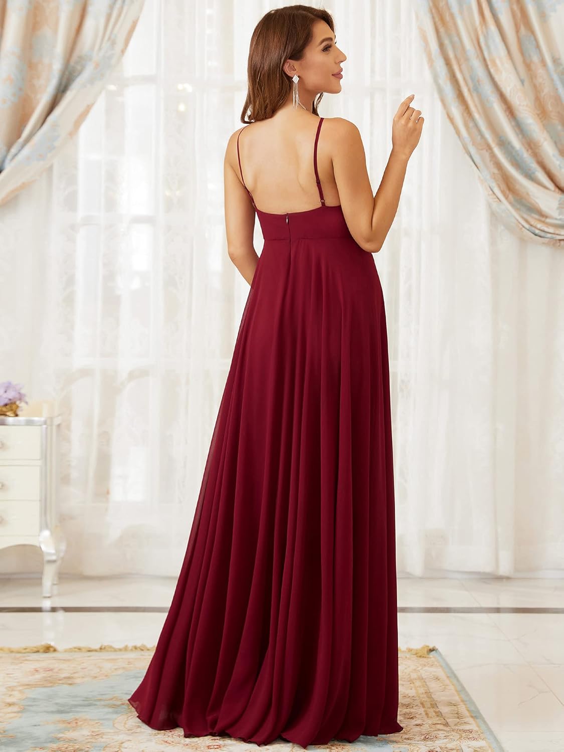 Ever-Pretty Women's Halter A-line Chiffon Backless Sleeveless Maternity Evening Gowns 20804 : Clothing, Shoes & Jewelry